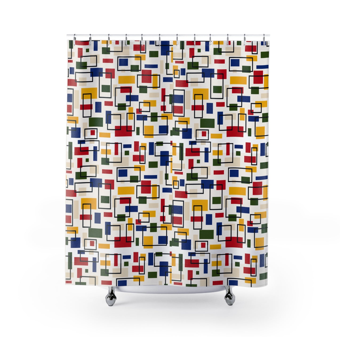 Geometric Dance - Bauhaus Inspired Design Shower Curtain