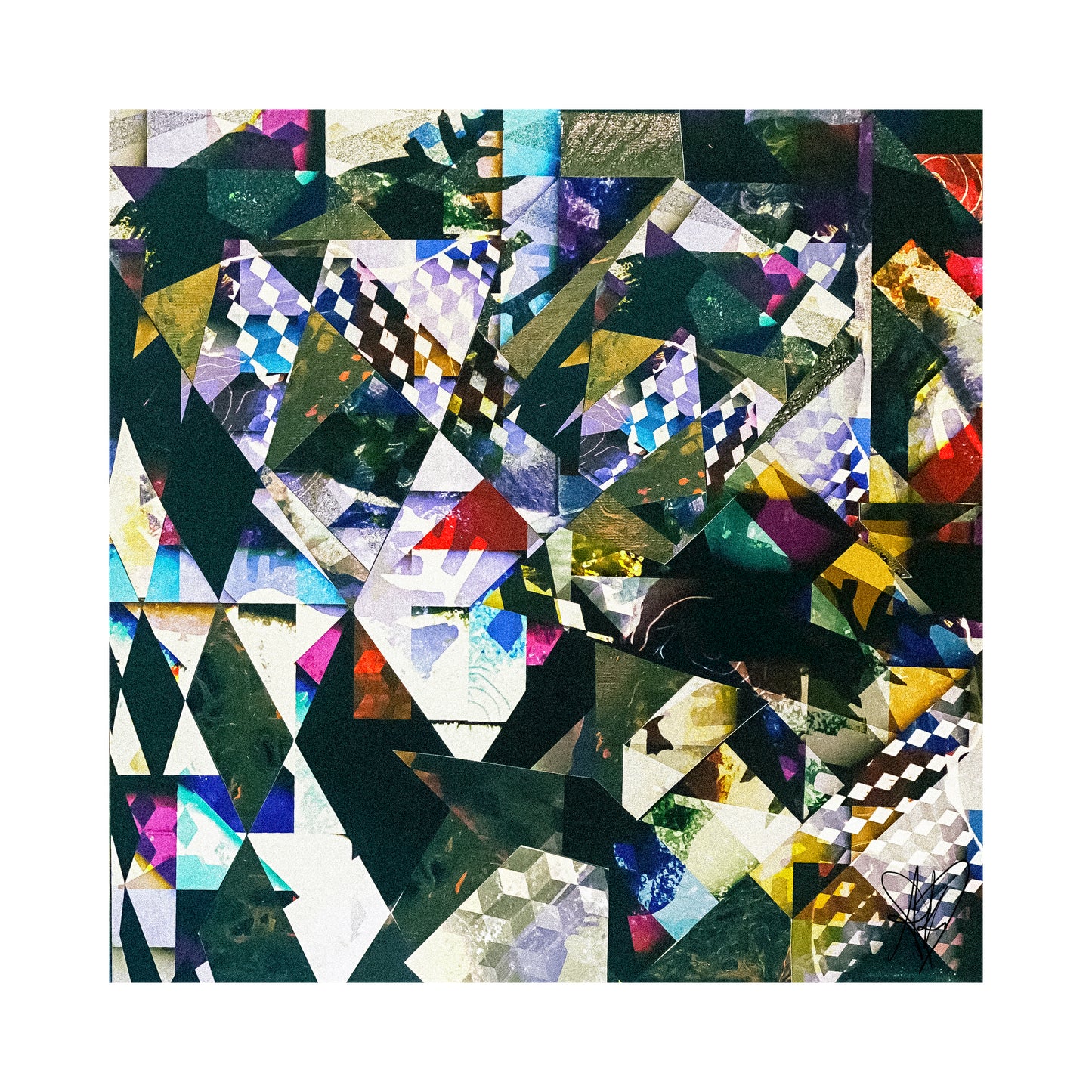 Fragmented - Abstract Handmade Collage Art Print