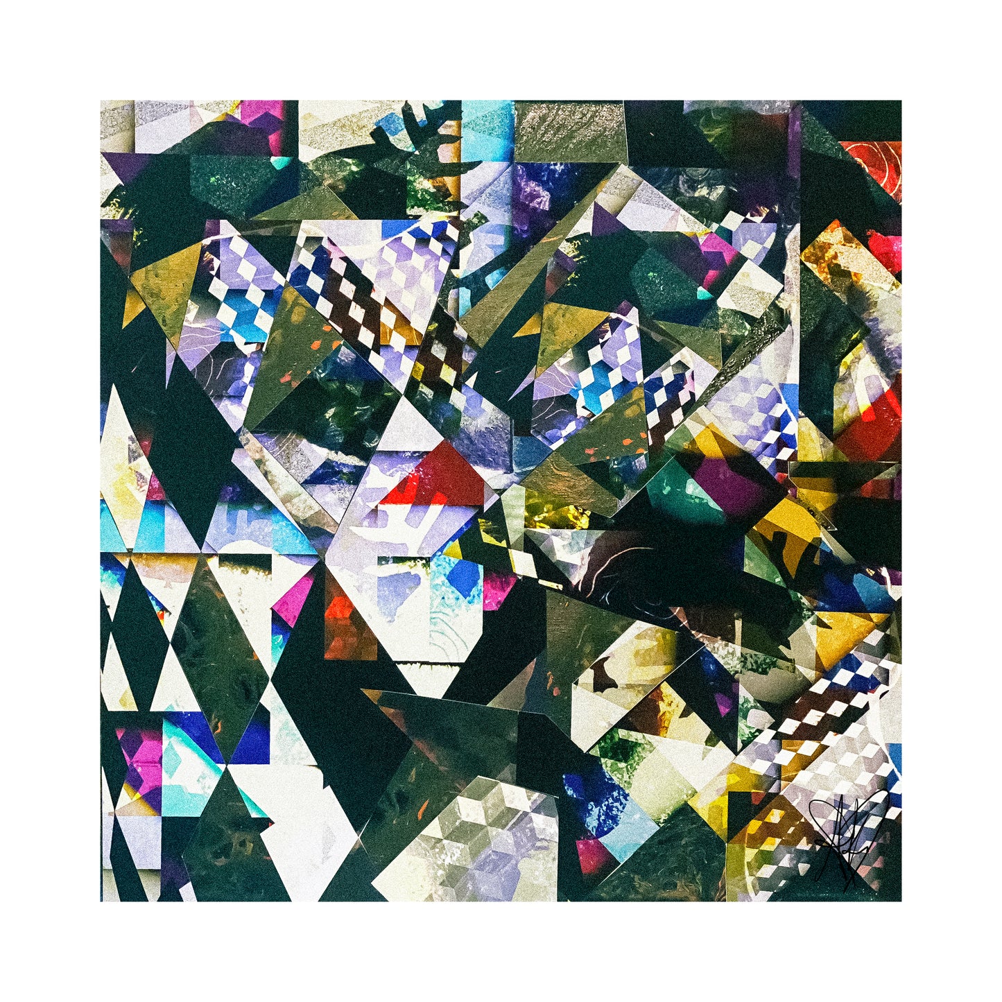 Fragmented - Abstract Handmade Collage Art Print