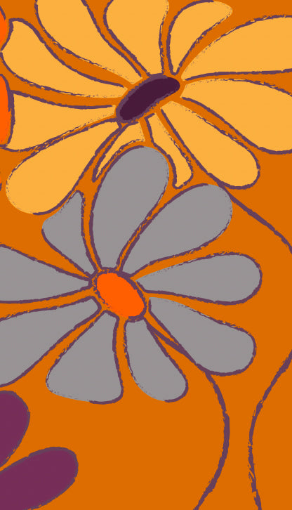 Orange Blossom - Abstract Floral Heart Print