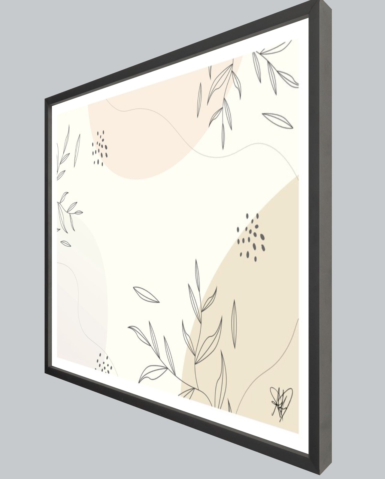 Wabi-Sabi Nature Print: Hand-Drawn Leaves on Archival Paper