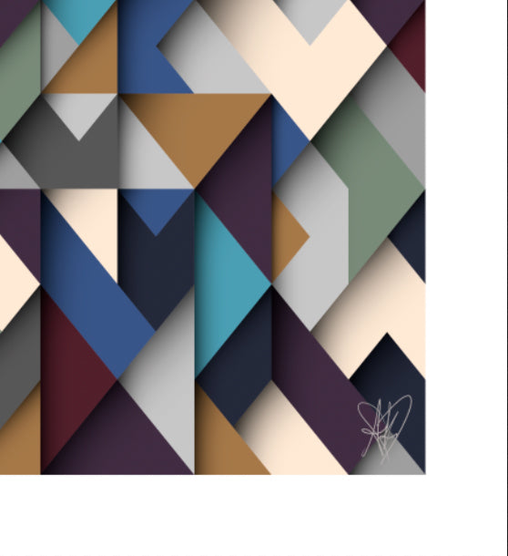 State of Conscious Abstract Geometric Print