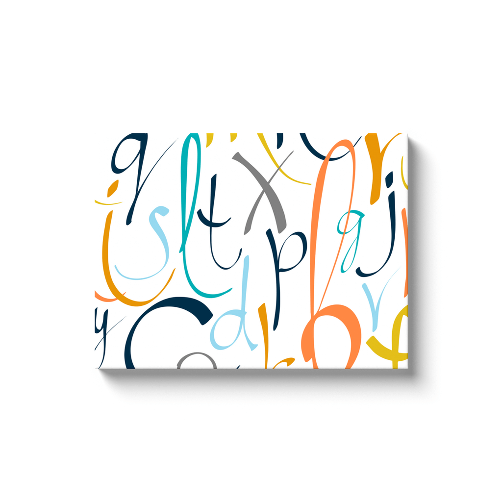 Alphabet Soup! Vibrant Letter Pattern: Reversed Canvas