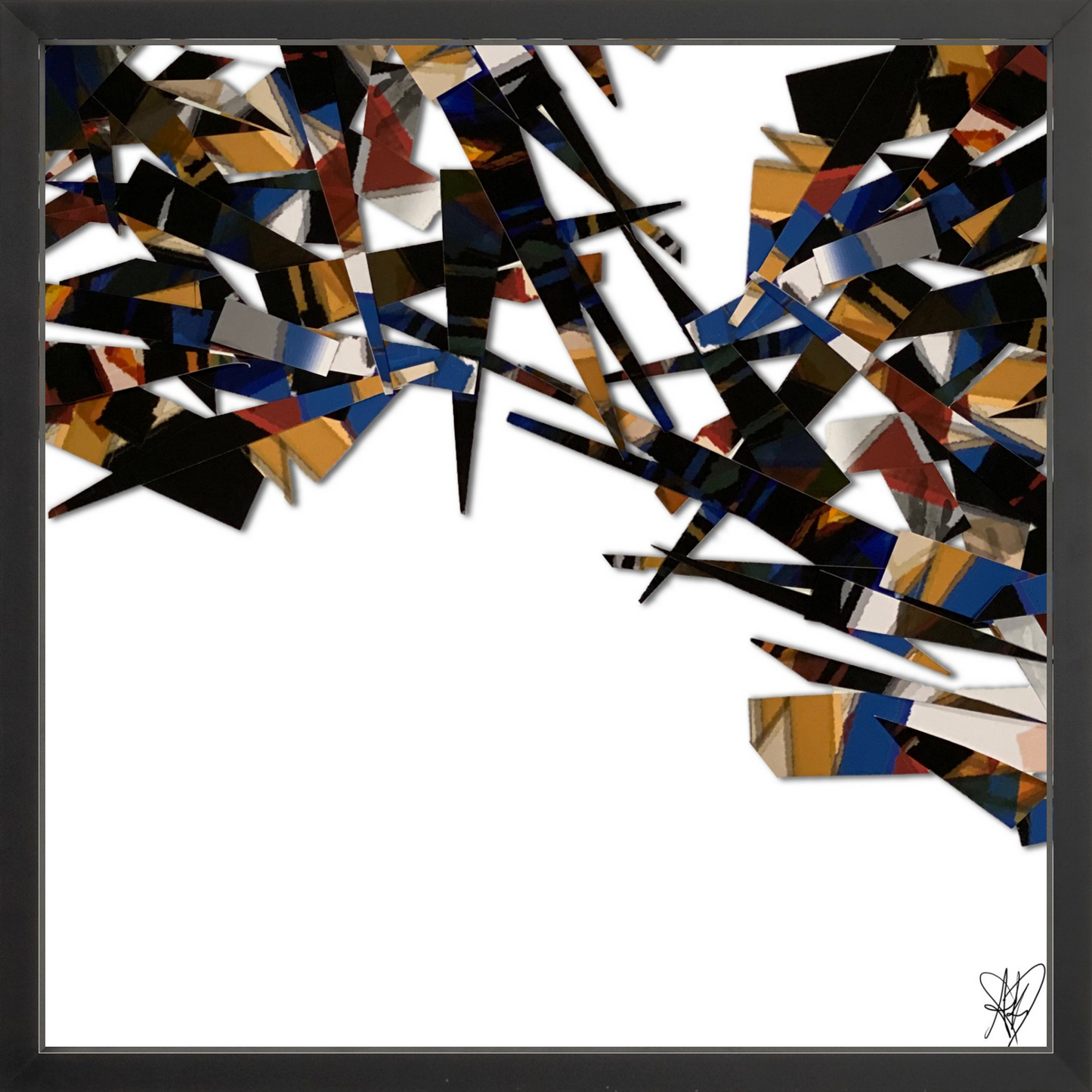 Geometric Interplay: A Collage Explosion of Color & Form