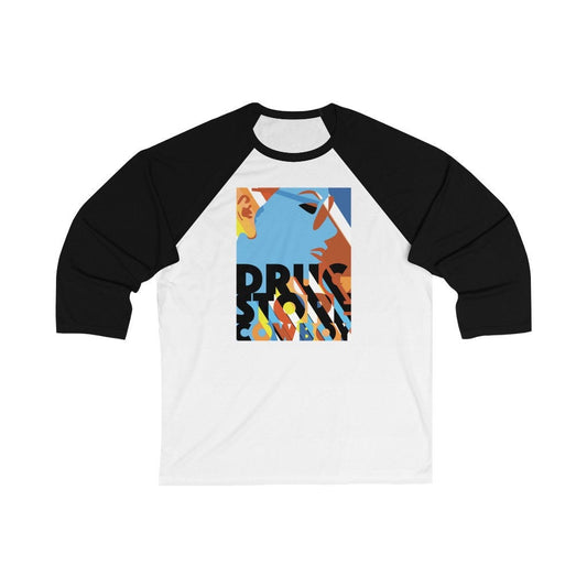 Cool Movie Quote T-Shirt, Drug Store Cowboy, Abstract Design Unisex 3/4 Sleeve Baseball Tee