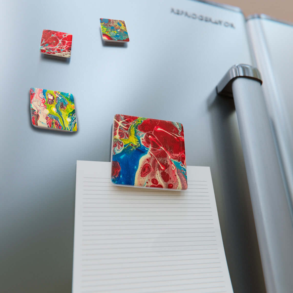 Primary Energy: Acrylic Pour Magnets