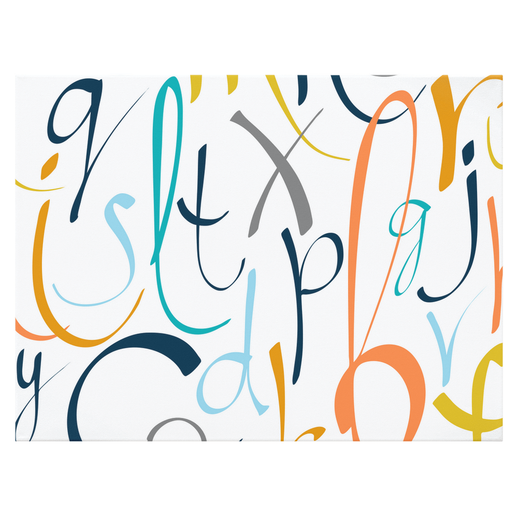 Alphabet Soup! Vibrant Letter Pattern: Reversed Canvas